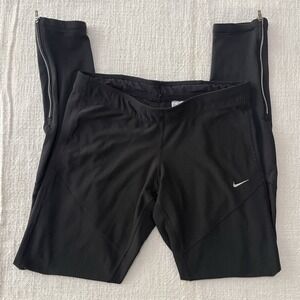 Nike Women's Small‎ Dri-Fit Running Athletic Tech Tight Bottoms Black Leggings